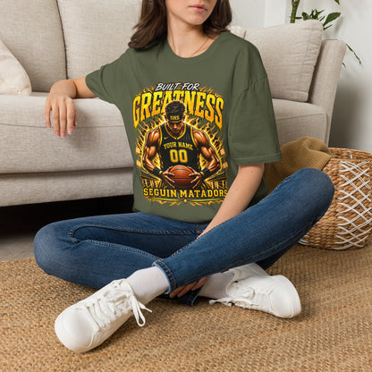 Custom Seguin Matador Basketball Player Tee | Personalized Name & Jersey Number