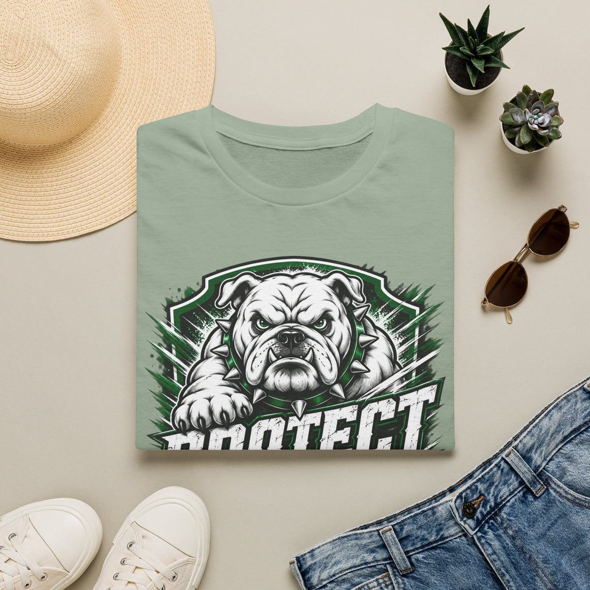Protect the Pound Bulldog T-Shirt — Fierce Mascot Tee for Fans & Players