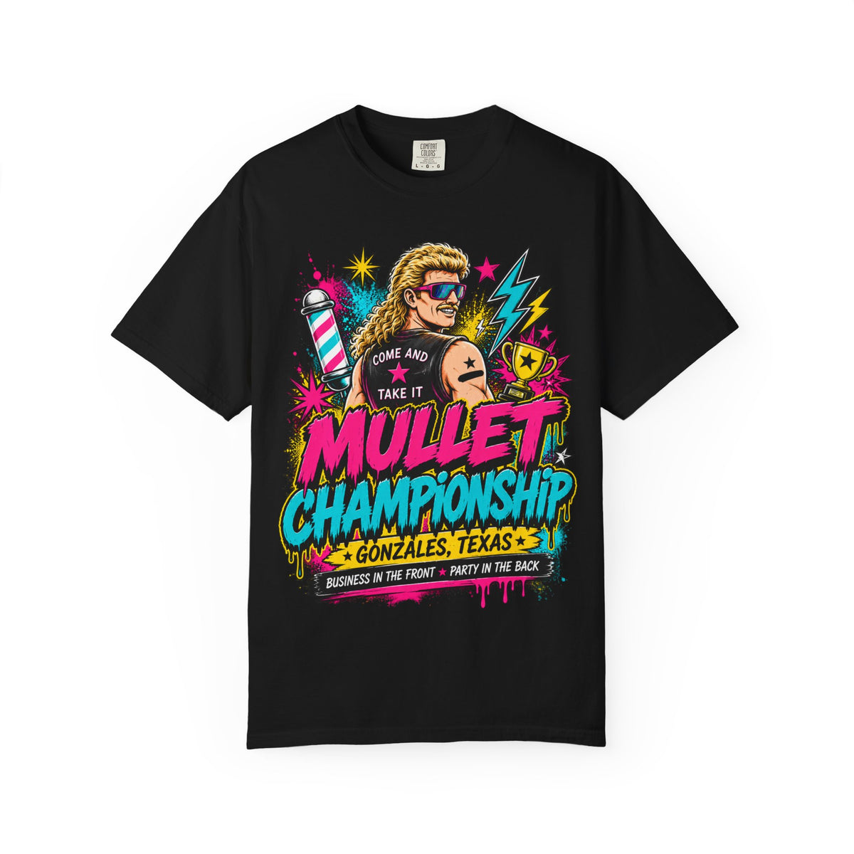 Mullet Championship T-Shirt — "Business in the Front, Party in the Back" Retro Graphic Tee
