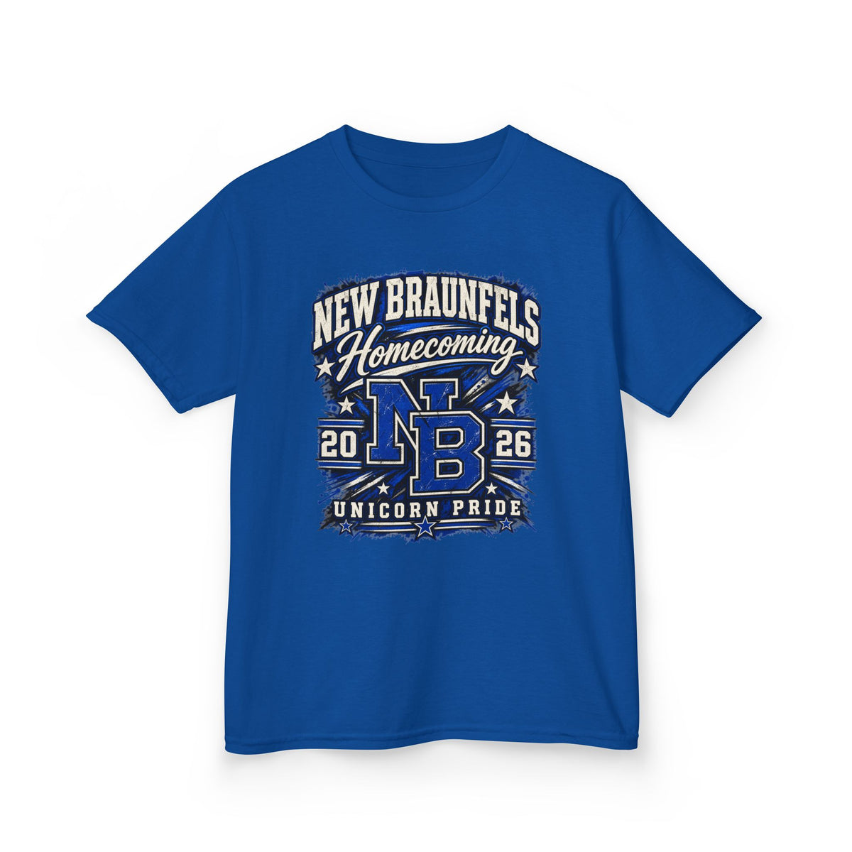 New Braunfels Homecoming 2026 Kids T‑Shirt — NB Unicorn Pride School Spirit Tee