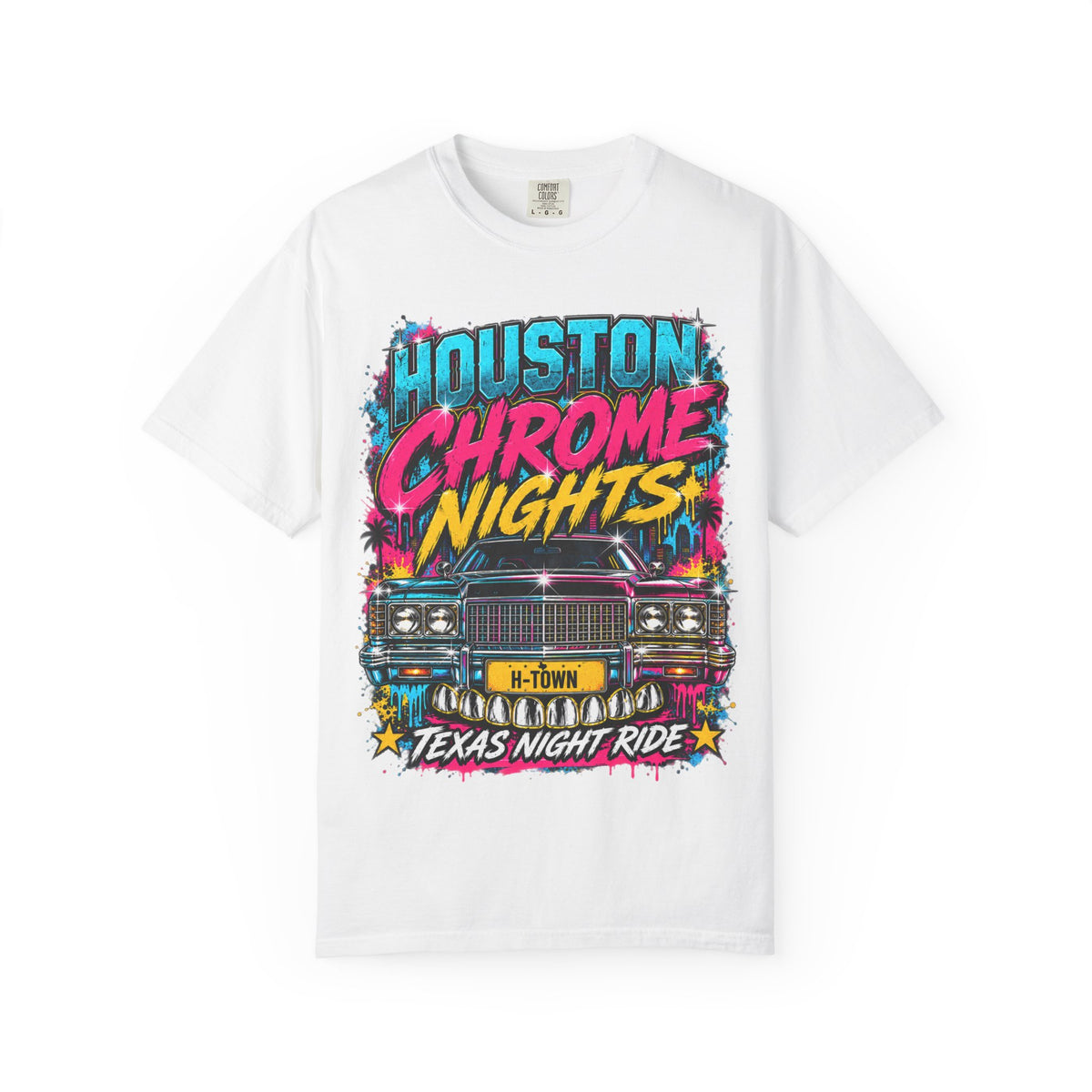 Houston Chrome Nights T-Shirt — Texas Night Ride Classic Car Tee