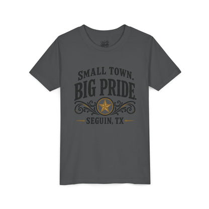 Youth Tee — "Small Town. Big Pride. Seguin, TX" Vintage Star