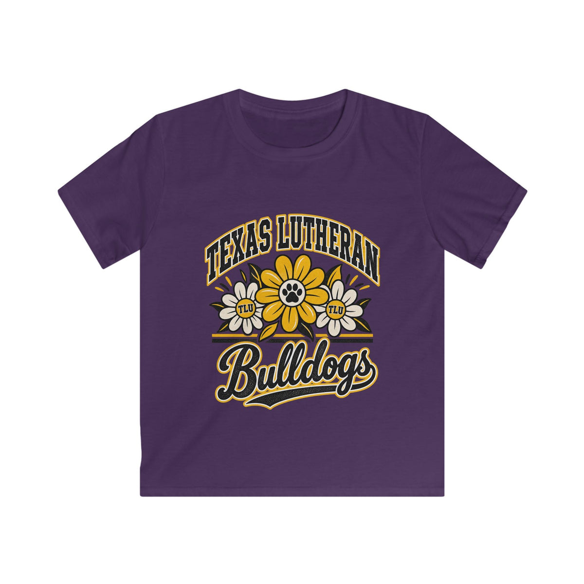 Texas Lutheran Bulldogs Kids T-Shirt — Floral Mascot Youth Tee