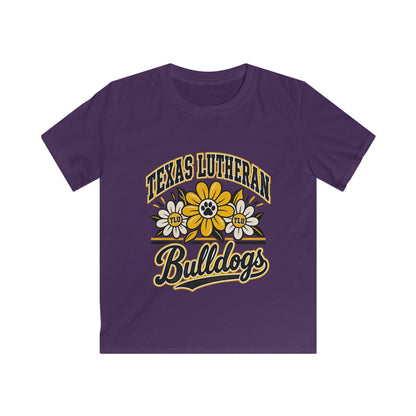Texas Lutheran Bulldogs Kids T-Shirt — Floral Mascot Youth Tee