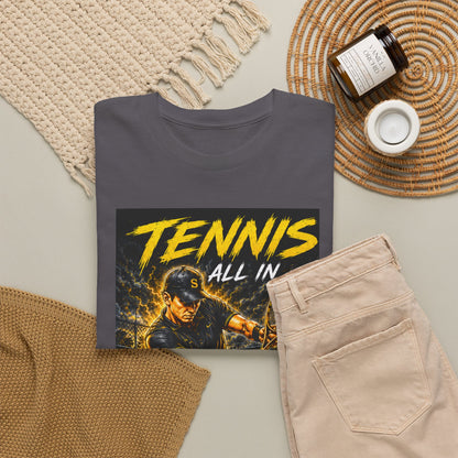 Tennis All In Graphic Tee — Vintage Tennis Player Poster Shirt