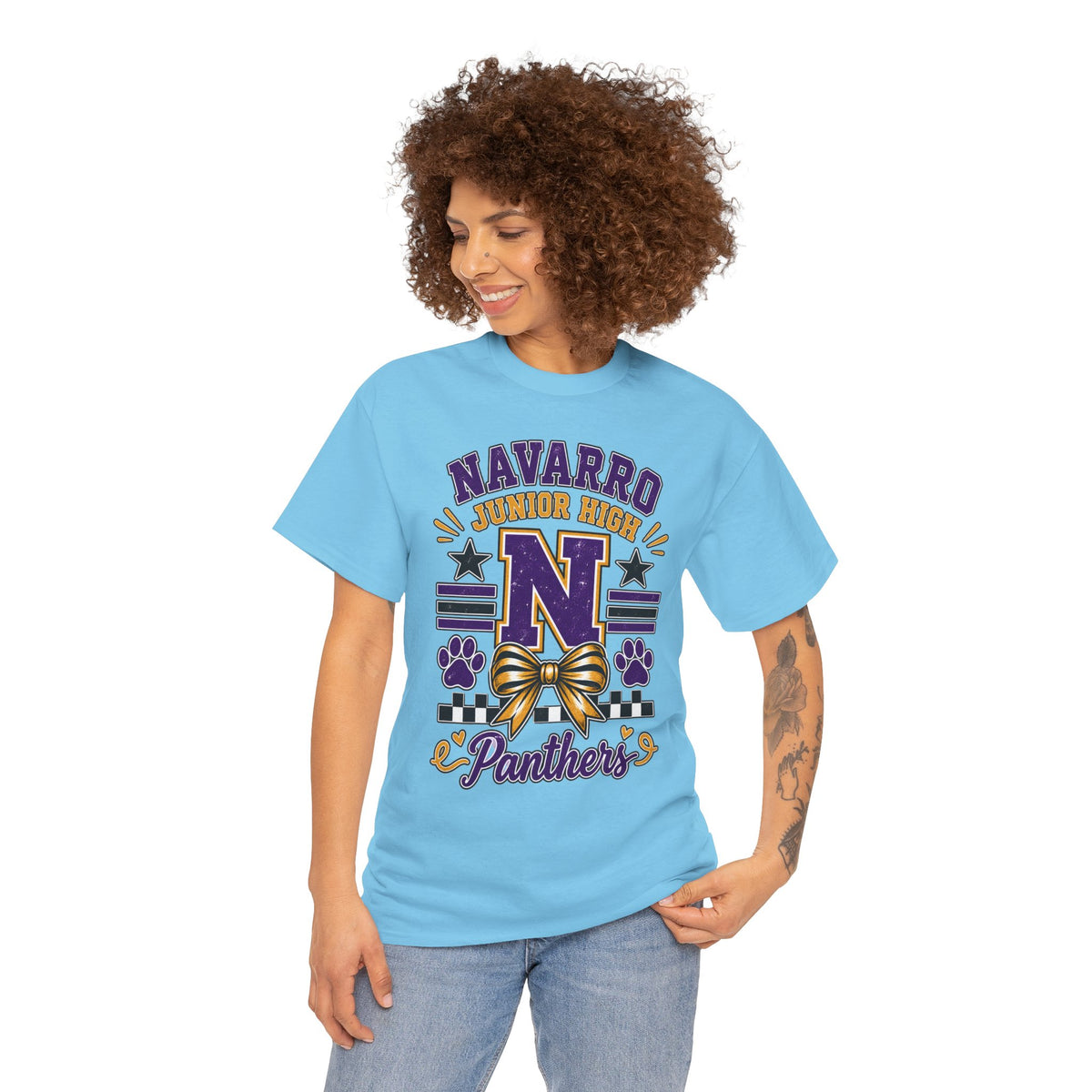 Navarro Junior High Panthers T-Shirt – School Spirit Tee with Purple & Gold Mascot Design