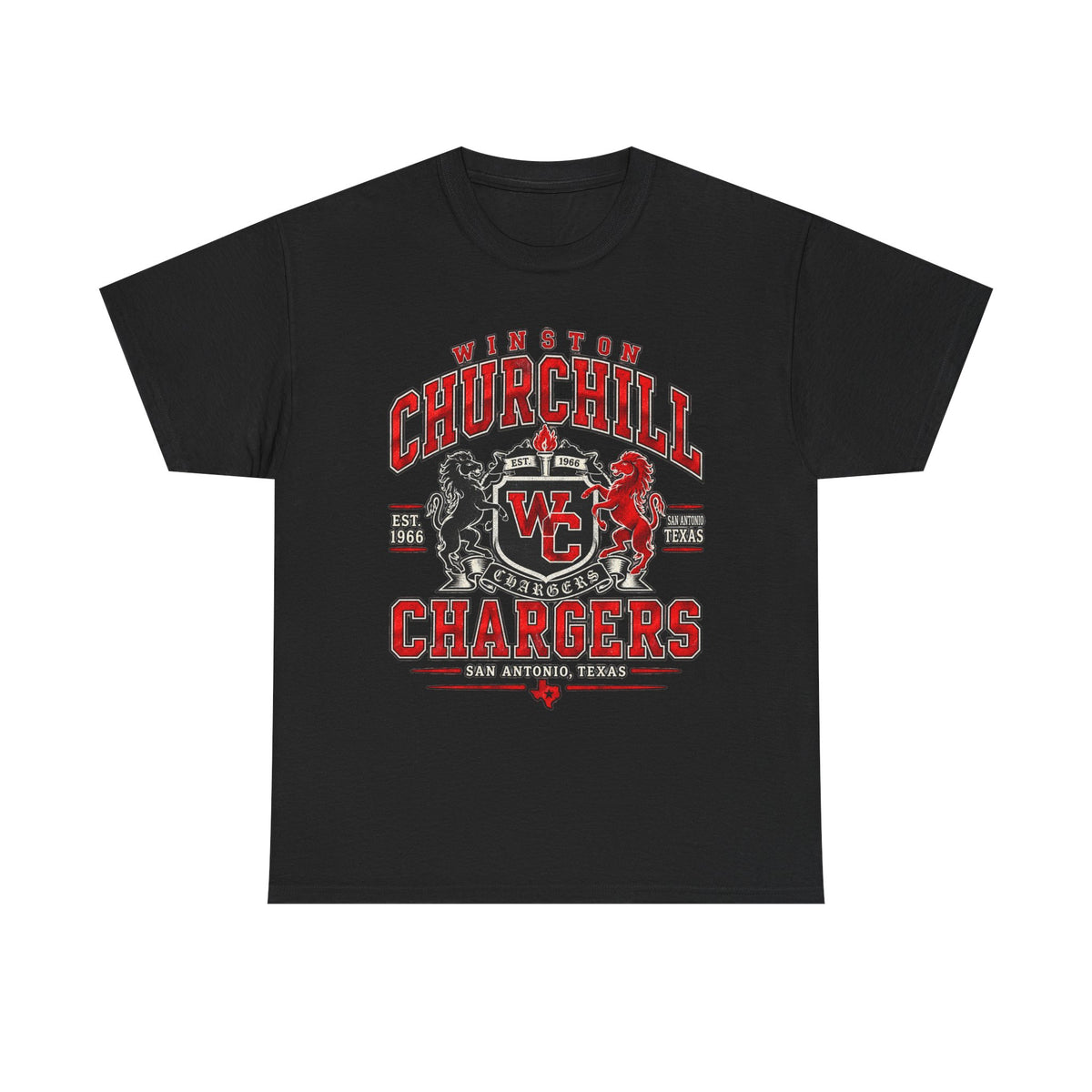 Churchill Chargers School Spirit T-Shirt — WC Logo & Mascot Tee