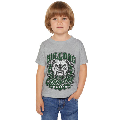 Bulldog Country Toddler T-Shirt — Marion Bulldogs Personalized Number (e.g., Jordan 74)