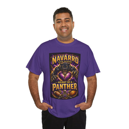 Panther Football Tee — "Navarro Heart of a Panther" High School Mascot Shirt
