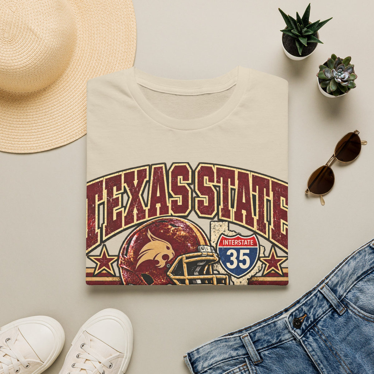 Texas State Bobcats Football T‑Shirt – I‑35 Showdown Game Day Tee