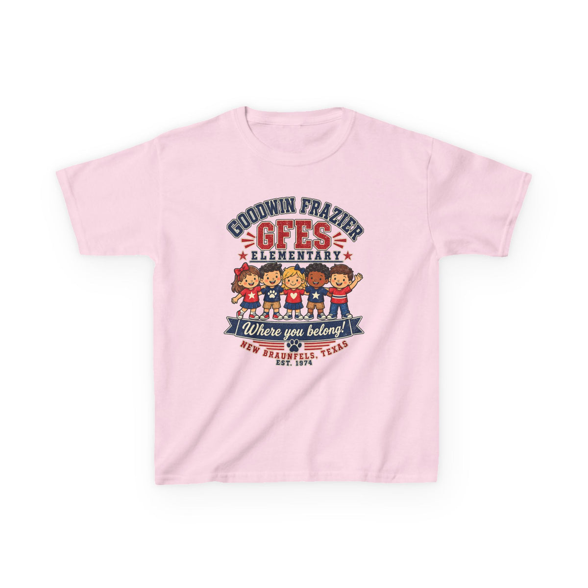 Kids T‑Shirt — "Goodwin Frazier G FES Elementary: Where You Belong" School Pride Tee