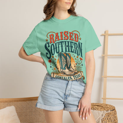 Raised Southern T-Shirt — Gonzales, Texas Retro Western Tee