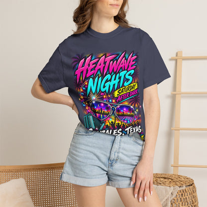 Heatwave Nights T-Shirt — Gonzales, Texas Retro Neon Party Tee