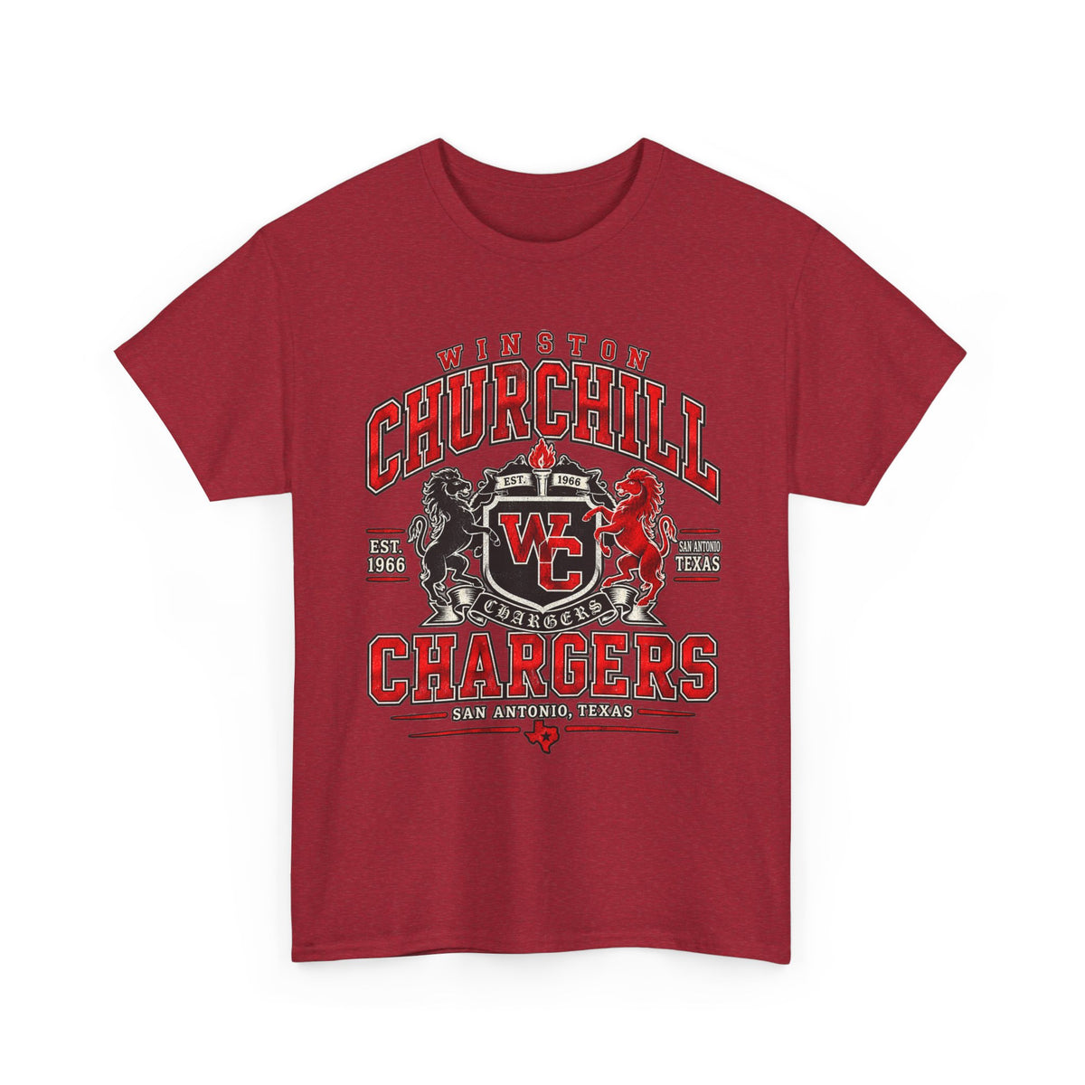 Churchill Chargers School Spirit T-Shirt — WC Logo & Mascot Tee