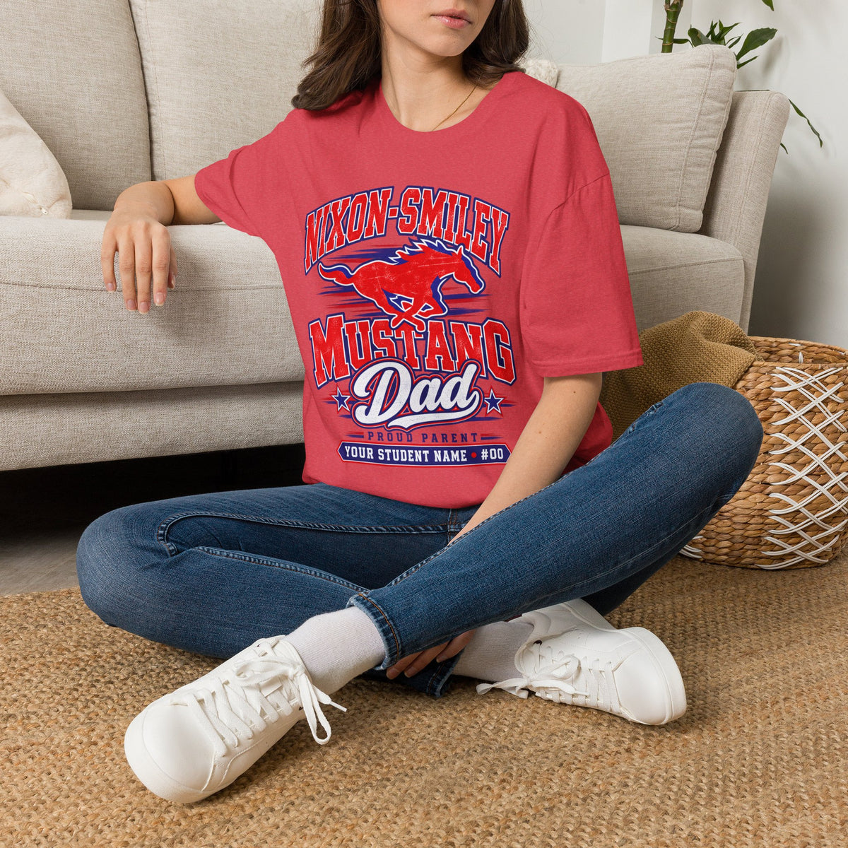 Mustang Dad T‑Shirt — Nixon‑Smiley High School Spirit Tee