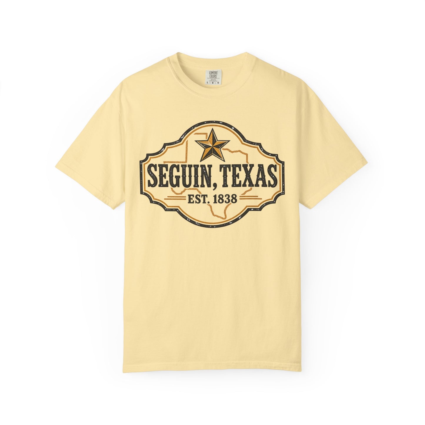 Seguin, Texas Vintage Badge T-Shirt — Est. 1838 Cotton Tee