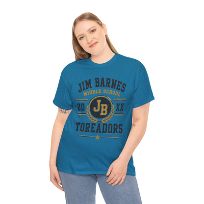 Jim Barnes Middle School Toreadors T-Shirt — School Spirit Tee with JB Crest