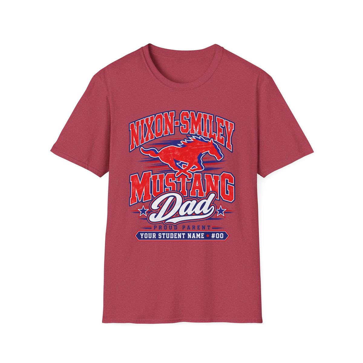 Mustang Dad T‑Shirt — Nixon‑Smiley High School Spirit Tee