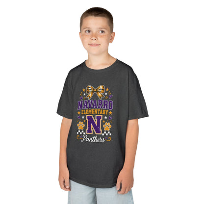 Kids Navarro Elementary Panthers T‑Shirt — Purple & Gold School Spirit Tee