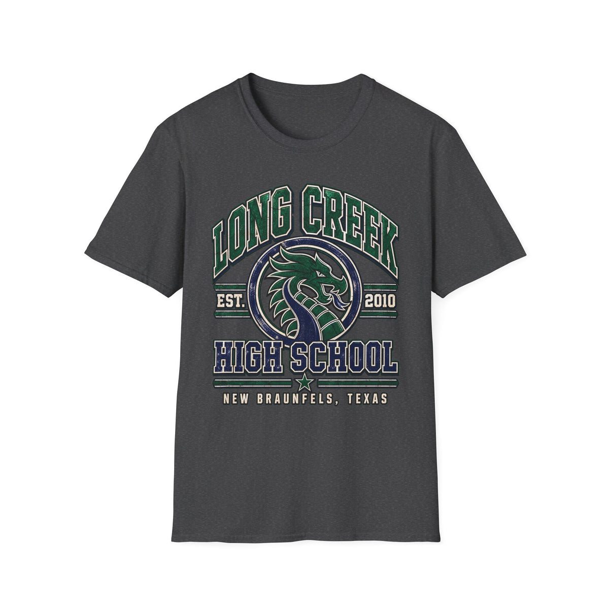 Long Creek High School Mascot T-Shirt — School Spirit Dragon Tee (Established 2010)