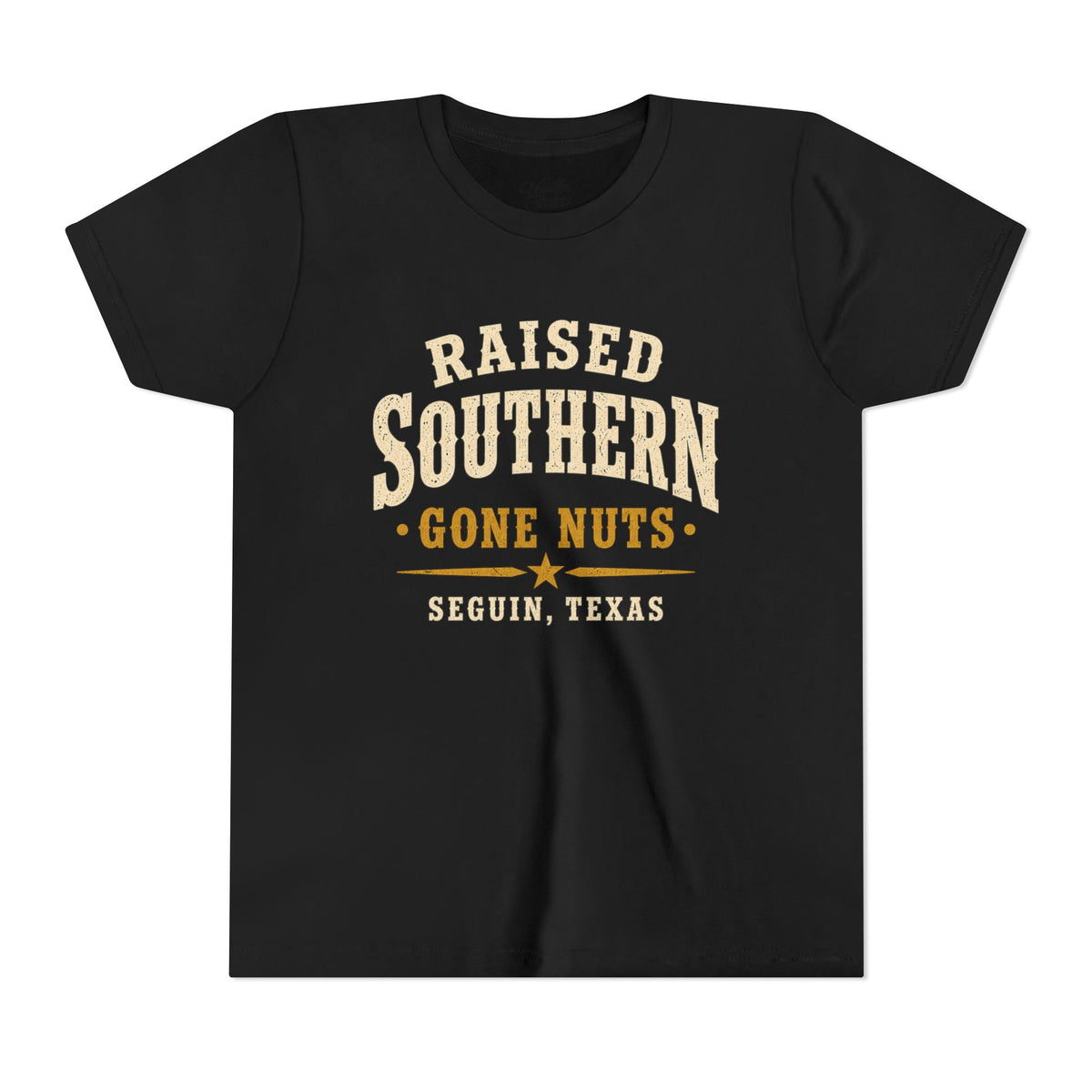 Youth Tee — "Raised Southern, Lone Star" Seguin, Texas Kids Shirt