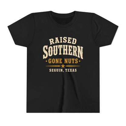 Youth Tee — "Raised Southern, Lone Star" Seguin, Texas Kids Shirt