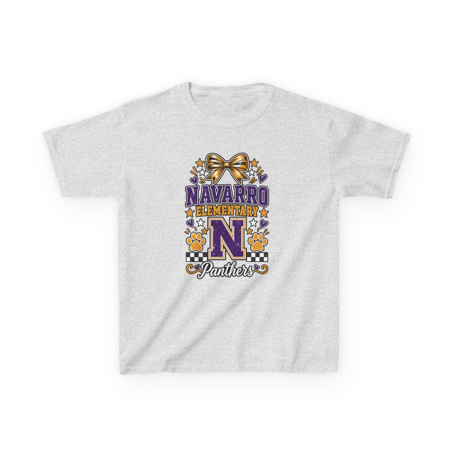 Kids Navarro Elementary Panthers T‑Shirt — Purple & Gold School Spirit Tee