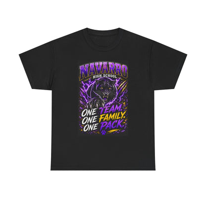 Navarro High School Panther T-Shirt — "One Team. One Family. One Pack." — School Spirit Tee