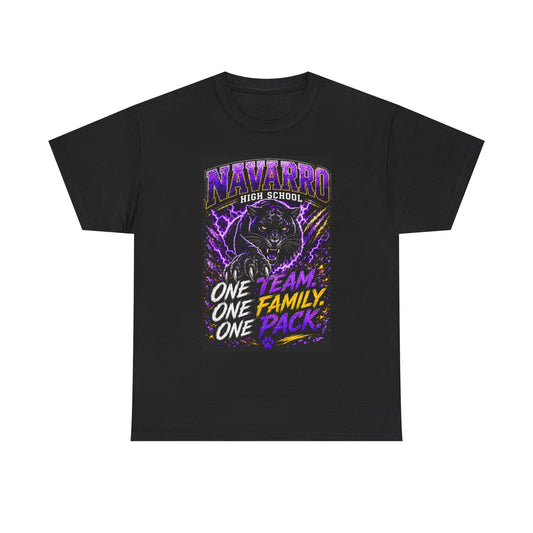 Navarro High School Panther T-Shirt — "One Team. One Family. One Pack." — School Spirit Tee