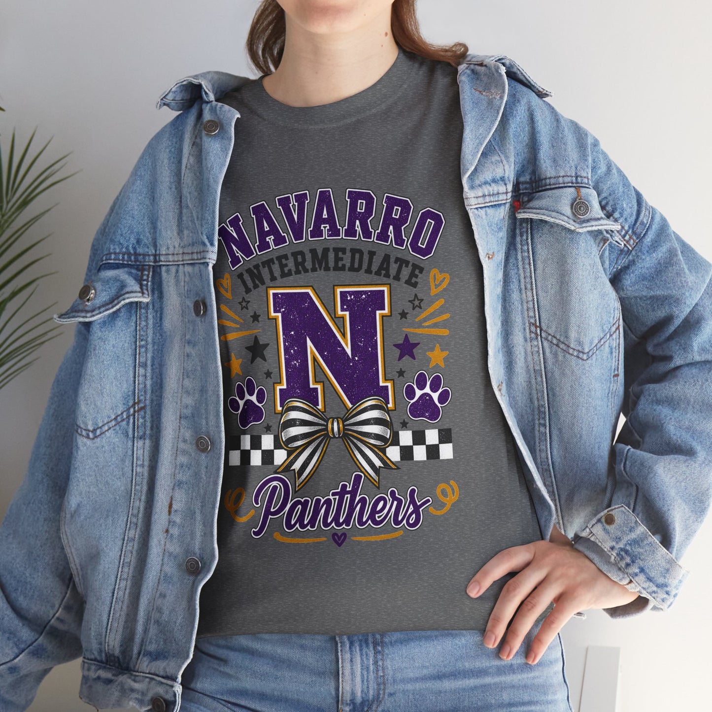 Navarro Intermediate Panthers T-Shirt — School Spirit Tee with 'N' Logo & Paw Prints