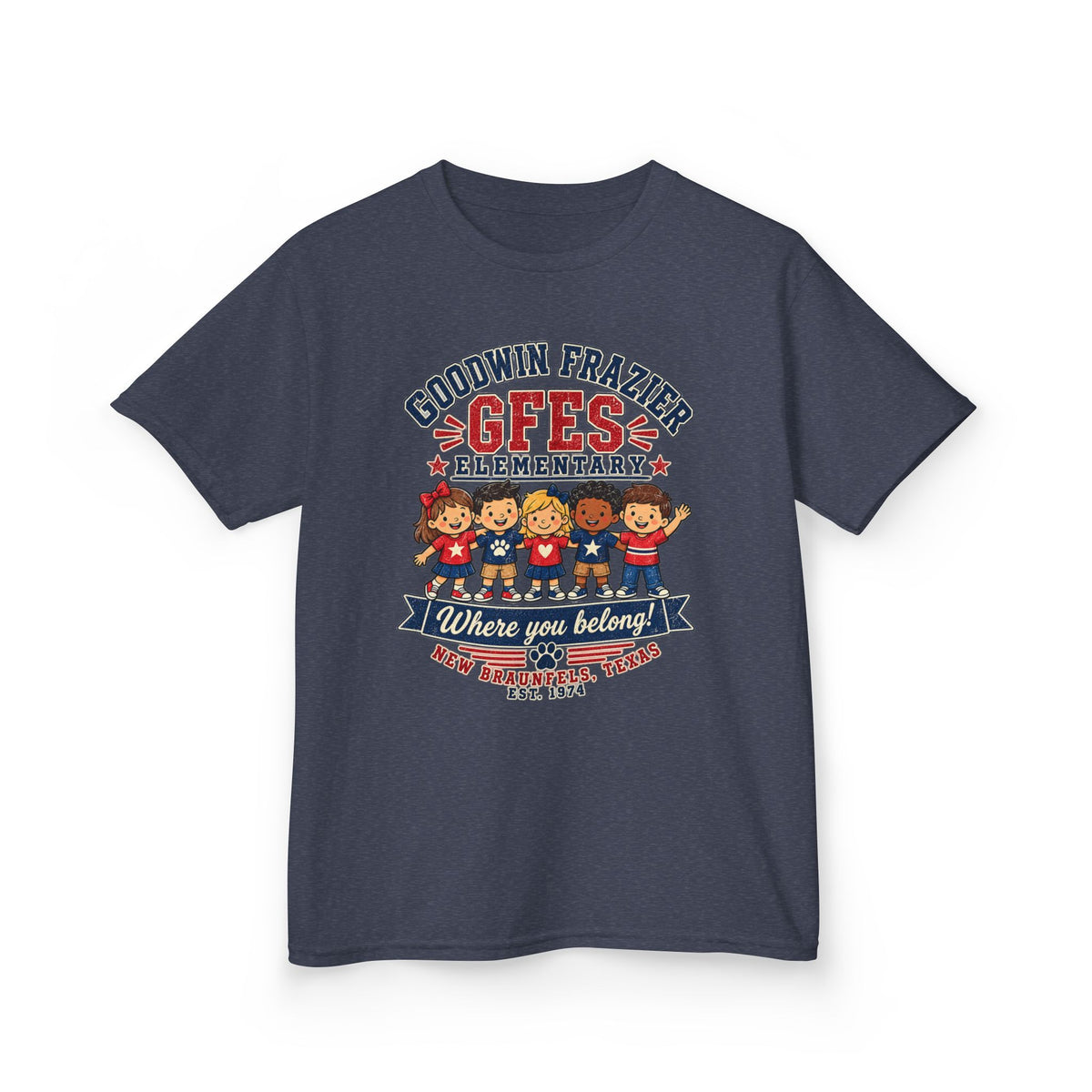 Kids T‑Shirt — "Goodwin Frazier G FES Elementary: Where You Belong" School Pride Tee