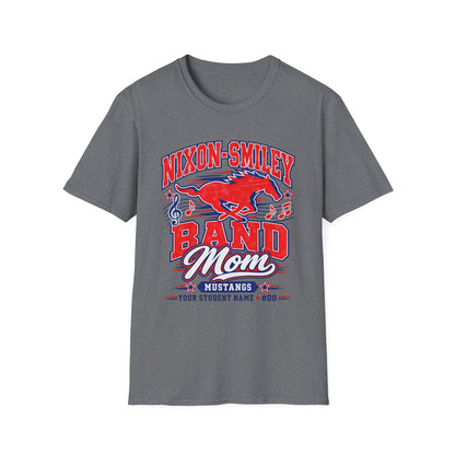 Mustangs Band Mom T-Shirt — Nixon-Smiley Band Support Tee