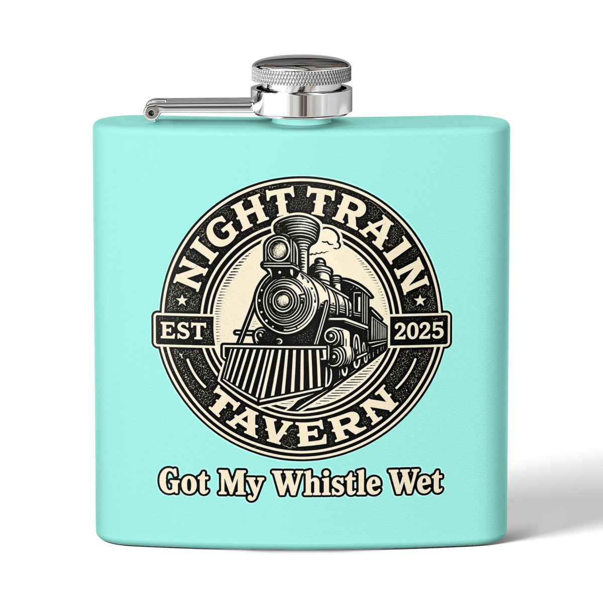 Night Train Stainless Steel Flask, 6oz
