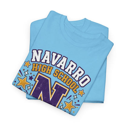 Navarro Panthers High School Tee — 'N' Leopard Ribbon Paw Print Design
