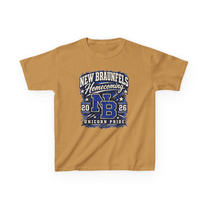 New Braunfels Homecoming 2026 Kids T‑Shirt — NB Unicorn Pride School Spirit Tee