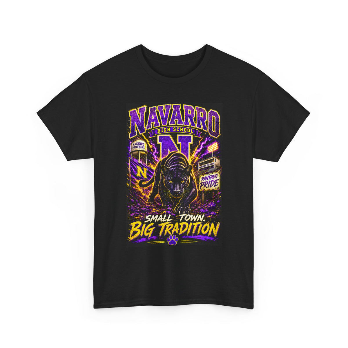 T-Shirt — Navarro “Small Town, Big Tradition” Vintage Football Pride Tee