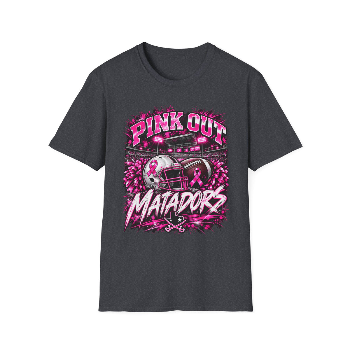 Pink Out Matadors Football T-Shirt — Breast Cancer Awareness Game Tee