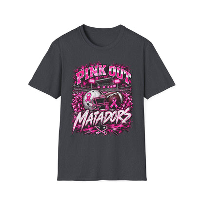 Pink Out Matadors Football T-Shirt — Breast Cancer Awareness Game Tee