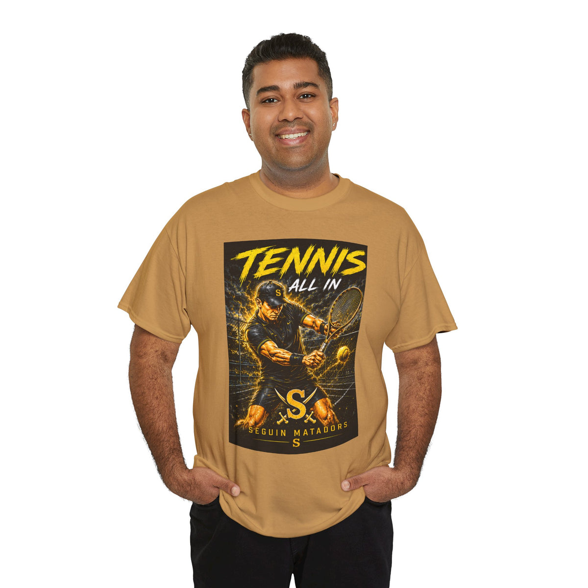 Tennis All In Graphic Tee — Vintage Tennis Player Poster Shirt