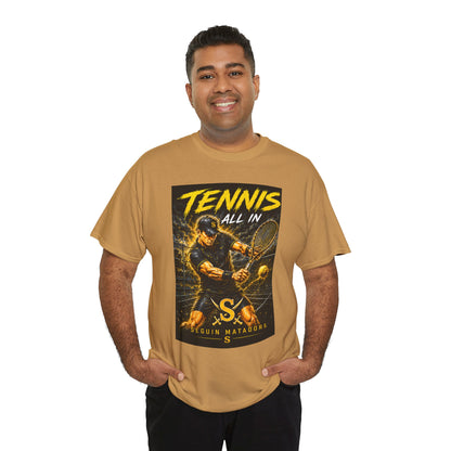 Tennis All In Graphic Tee — Vintage Tennis Player Poster Shirt