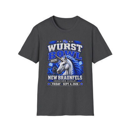Wurst Bowl T-Shirt — New Braunfels 2026 Unicorn Football Event Tee