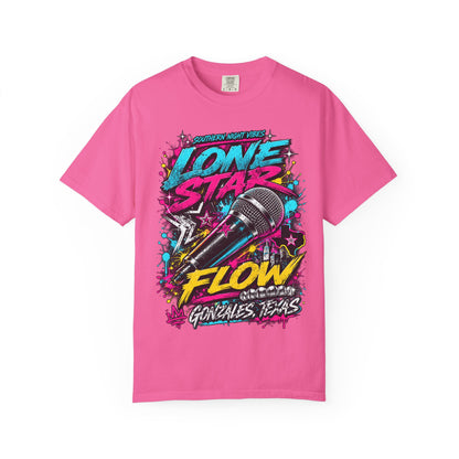 Lone Star Flow Microphone T-Shirt — Gonzales, Texas Retro Rap Tee