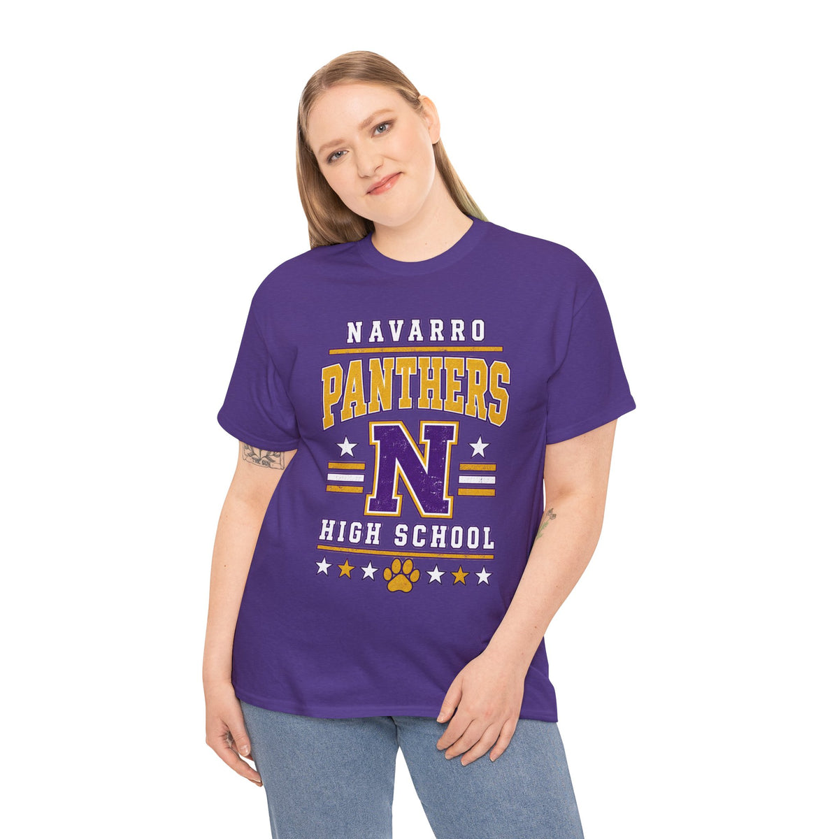 Navarro Panthers High School Tee — Retro Letterman N Design