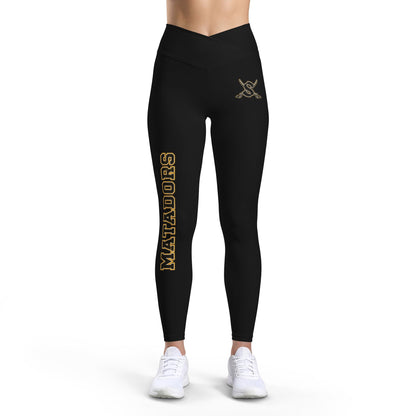 Matadors Black Luxe Leggings — V‑Waist Athletic Yoga Leggings with Side Logo