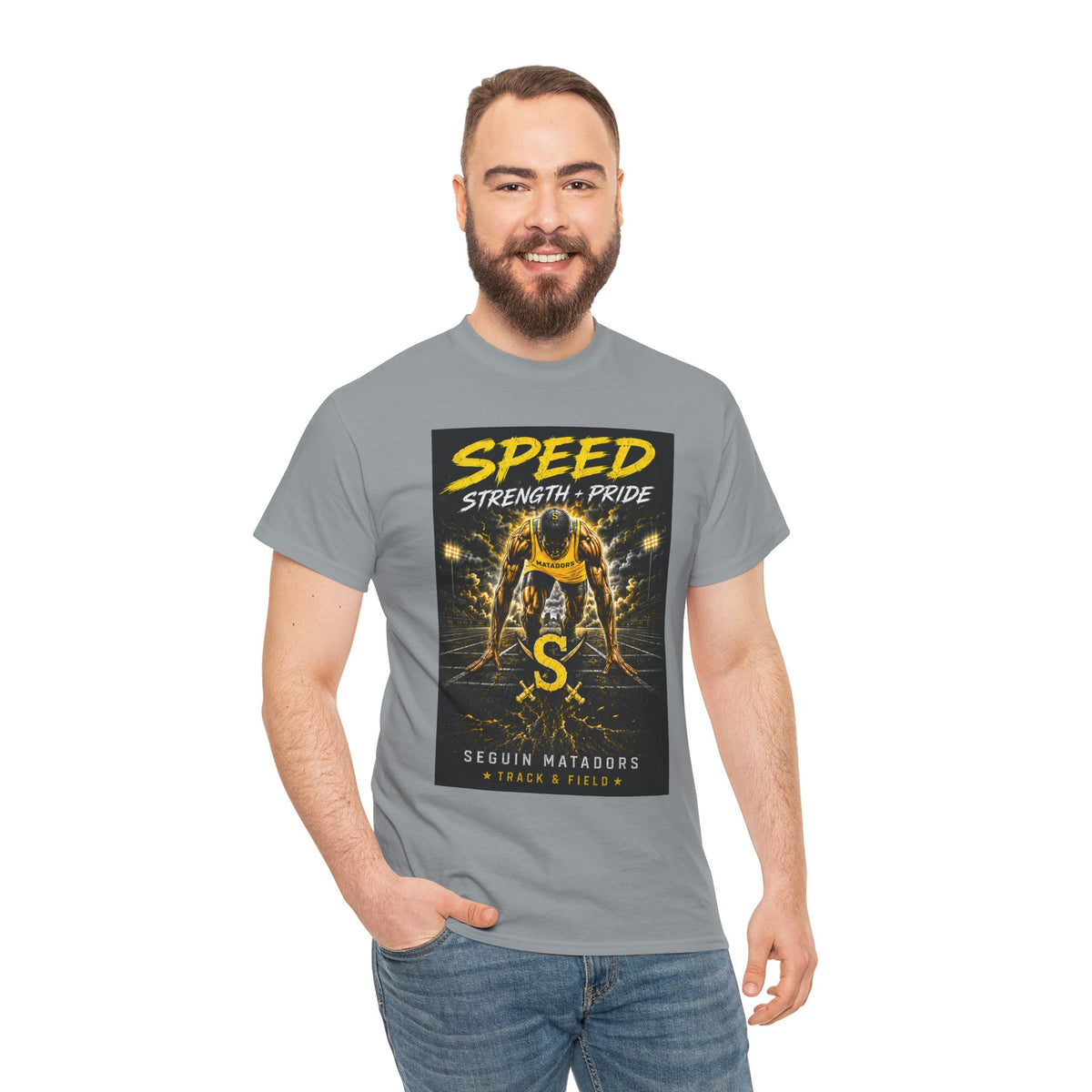 Speed Strength Pride Tee — Seguin Matadors Football Graphic T-Shirt