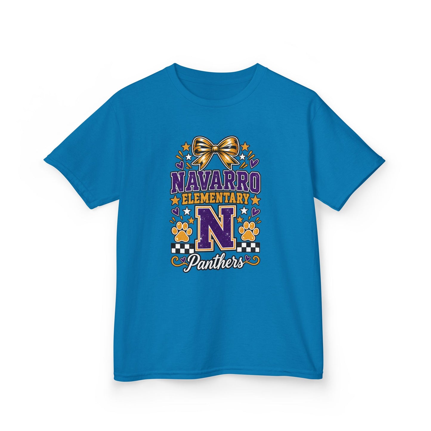 Kids Navarro Elementary Panthers T‑Shirt — Purple & Gold School Spirit Tee