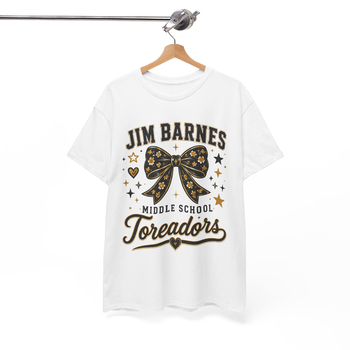 T-Shirt — Jim Barnes Middle School Toreadors Cheer Bow Design