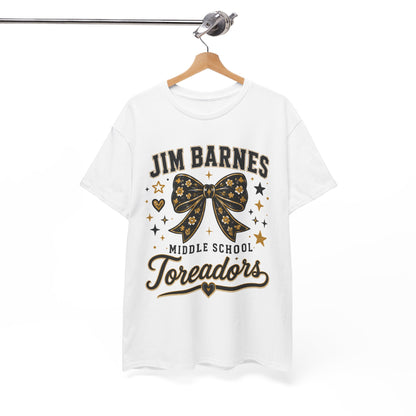 T-Shirt — Jim Barnes Middle School Toreadors Cheer Bow Design