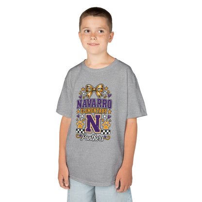 Kids Navarro Elementary Panthers T‑Shirt — Purple & Gold School Spirit Tee