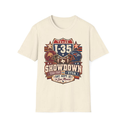 I-35 Texas Showdown Football T-Shirt – Texas State vs UTSA Game Day Tee